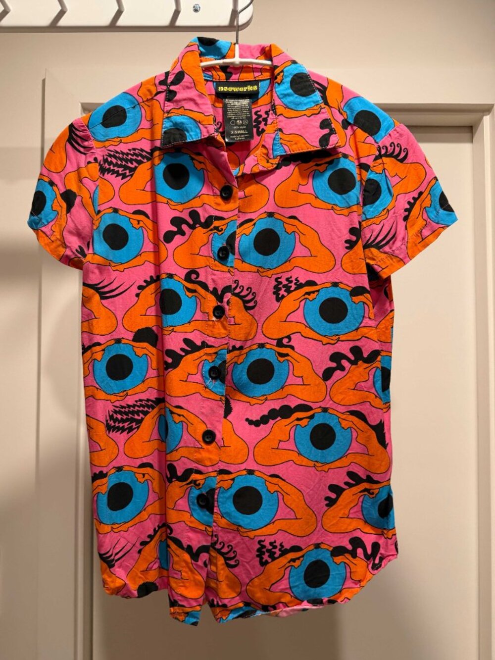 Nooworks Joyce Button Down Shirt - Psychedelic Eyes - XS - Picture 2 of 5